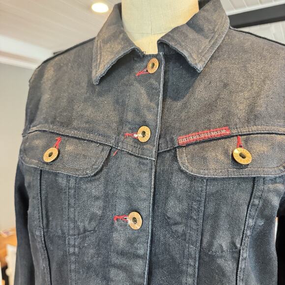 Y2K Vintage Parasuco Jeans Denim Jacket Made in Italy Size L Rare Style 8701MDP - Picture 2 of 9